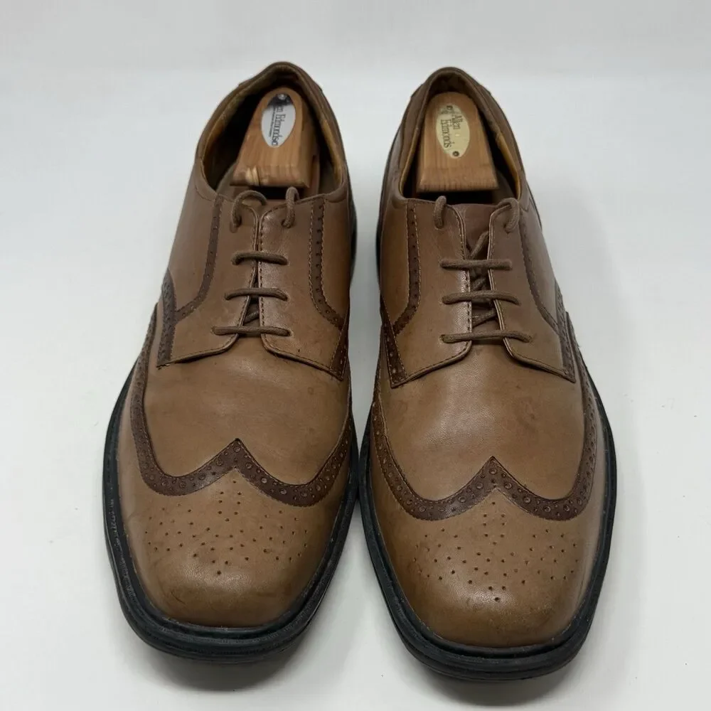 Dr Comfort Wing Shoes Mens 13 M Brown Leather Lace Up Casual Brogue Ortho